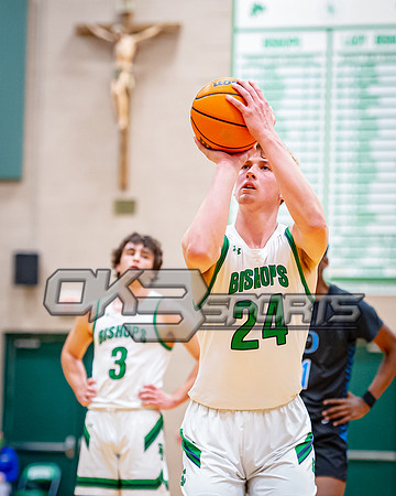 OK3Sports coverage of the high school boys basketball game featuring the Bishop England Battling Bishops and the Oceanside Collegiate Academy Landsharks