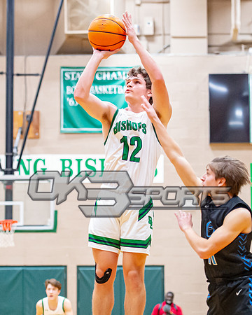 OK3Sports coverage of the high school boys basketball game featuring the Bishop England Battling Bishops and the Oceanside Collegiate Academy Landsharks
